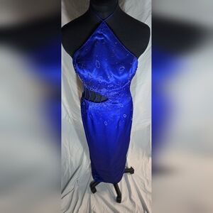Showtime Collection Elegant Blue Beaded Cutout Dress..NWT